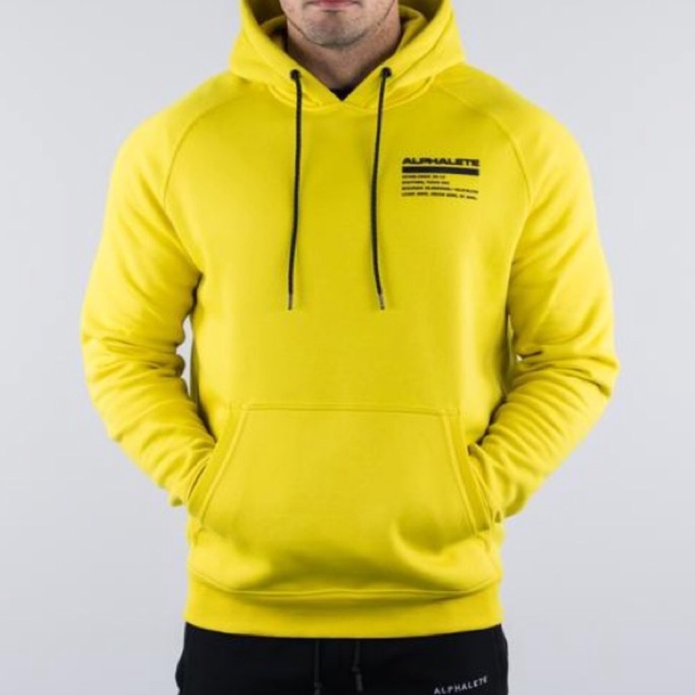 Men’s XS Alphalete Performance Hoodie • Yellow